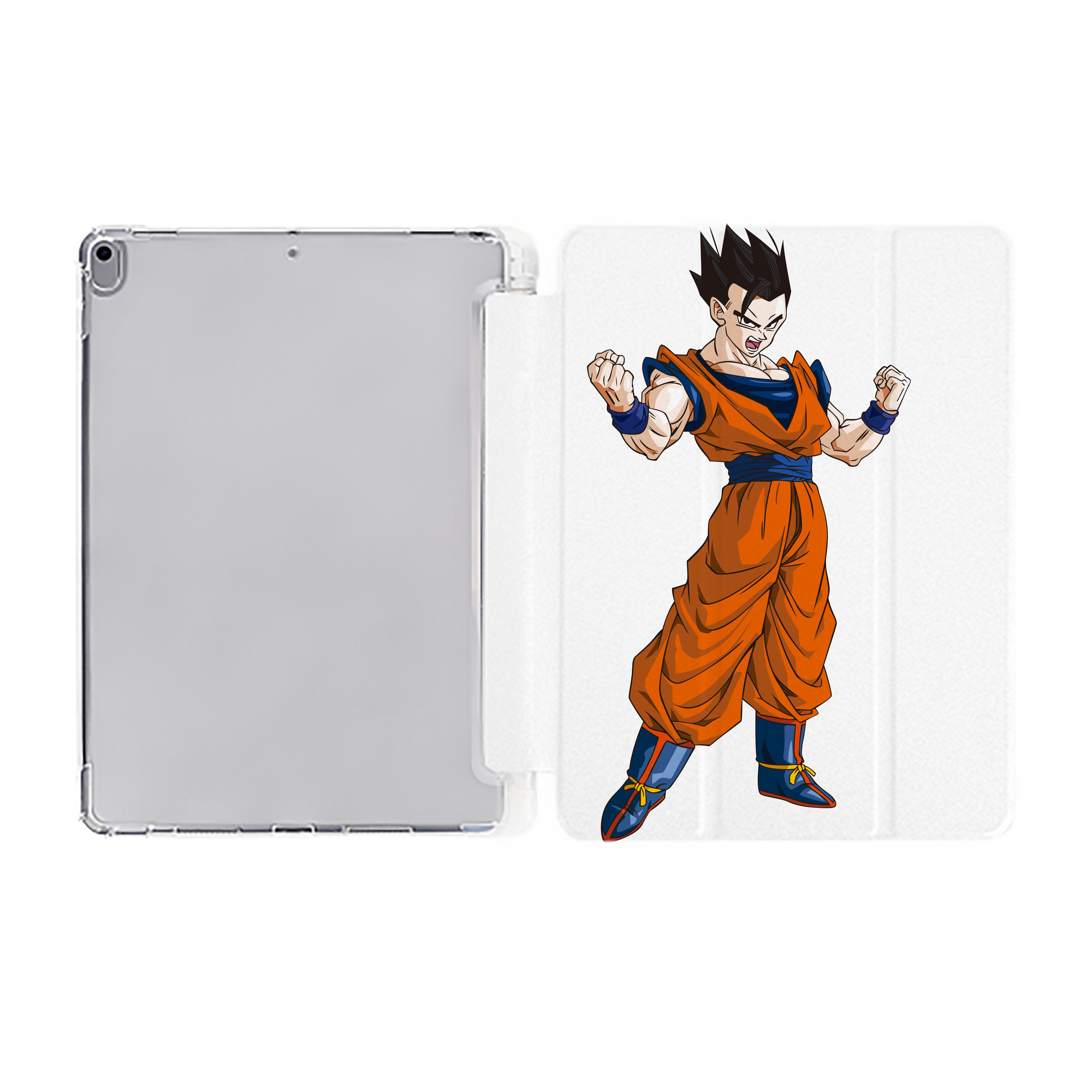 （画像用） ドラゴンボール 孫 悟飯（そんごはん）DRAGON BALL Son Gohan IPad ケース ペン収納付き 三つ折りスタンド PUレザー×シリコン 対応機種9.5/10.5/10.9インチ